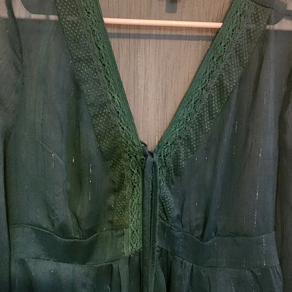 Torrid Green blouse with silver sparkles - Picture 6 of 7